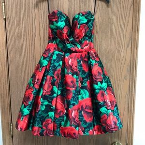 Black/Red floral Sherri Hill cocktail
